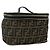 FENDI Borsa Vanity in Tela Zucca Marrone Nera Auth 176697 Nero