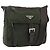 PRADA Schultertasche Nylon Khaki Silber Authentisch bs34648