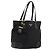 Borsa Tote PRADA in nylon e pelle nera dorata Auth am11435 Nero D'oro