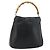 Borsa a mano in pelle Gucci Bamboo nera e oro 001 2404 Auth ep14183 Schwarz Golden