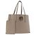 FENDI Tote Bag aus grauem Leder mit Silber 8BH348 Auth ep14374A Braun