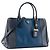 PRADA - Borsa a Spalla Galleria in Pelle Blu Grana - vista 2