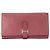 HERMÈS - Cartera Bearn Hermès en cuero granulada rosa