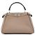FENDI - Bolsa de Ombro Peekaboo Mini Fendi em Couro Texturizado Taupe com Alça de Python Marrom - vista 3