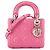 DIOR - Borsa a tracolla Lady Dior mini in pelle cannage rosa