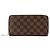 LOUIS VUITTON - Cartera Zippy Louis Vuitton en lona recubierta de damero ébano Castaño