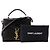 SAINT LAURENT - Borsa a spalla Cassandra Top Handle mini in pelle di coccodrillo embossata Nero - vista 10