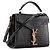 SAINT LAURENT - Borsa a spalla Cassandra Top Handle mini in pelle di coccodrillo embossata Nero - vista 2