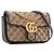 GUCCI - Borsa a spalla Marmont piccola in tela e pelle nera Marrone - vista 2