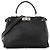 FENDI - Borsa Peekaboo Fendi in pelle martellata nera Nero