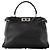 FENDI - Borsa Peekaboo Fendi in pelle martellata nera Nero - vista 3