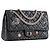 CHANEL - Borsa a Spalla 2.55 Space Charms in Pelle Nera Pieghettata Nero - vista 2