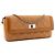 CHANEL - Borsa a Spalla East West Chocolate Bar in Pelle Verniciata e Jersey Marrone - vista 2