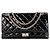CHANEL - Borsa a tracolla 2.55 large Chanel in pelle vernice nera Nero