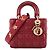 DIOR - Borsa a Spalla Lady Dior Piccola in Pelle Rossa Liscia Rosso