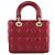 DIOR - Borsa a Spalla Lady Dior Piccola in Pelle Rossa Liscia Rosso - vista 3