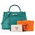 HERMÈS - Kelly 35 Handtasche aus Mysore Ziegenleder Pfauenblau - Ansicht 10