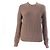 HERMÈS - Langarm-Pullover mit H-Muster aus taupe Wolle (T34) Braun