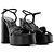 SAINT LAURENT - Sandali con piattaforma Bianca Saint Laurent in pelle nera liscia (T39) Nero