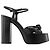 SAINT LAURENT - Sandali con piattaforma Bianca Saint Laurent in pelle nera liscia (T39) Nero - vista 2