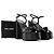 SAINT LAURENT - Sandali con piattaforma Bianca Saint Laurent in pelle nera liscia (T39) Nero - vista 7