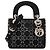 DIOR - Borsa a Spalla Lady Dior Mini in Satin Nero con Strass