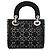 DIOR - Borsa a Spalla Lady Dior Mini in Satin Nero con Strass - vista 3