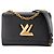 LOUIS VUITTON - Borsa a Spalla Twist MM Louis Vuitton in pelle epi blu navy Nero