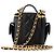 CHANEL - Borsa a tracolla Micro Vanity Cargo Chanel in pelle martellata nera Nero - vista 3