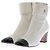 Chanel Botas de cuero charol blanco