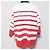 Autre Marque Maglietta in maglia a maniche corte con bordo largo 18G Bianco Rosso - vista 2