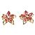 Autre Marque Boucles d'oreilles en or et fleurs roses