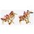Autre Marque Boucles d'oreilles en or et fleurs roses - vue 3