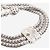Autre Marque Bracciale a tripla catena in argento sterling con charm in diamante - vista 5