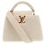Bolsa Louis Vuitton Capucines BB em pele de cordeiro shearling e couro branco como nova LV VUITTON Marrom