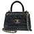 Borsa Chanel Extra Mini Coco Handle, in pelle caviar, nera, donna, usata, catena Nero