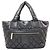 Borsa tote Chanel Coco Cocoon con hardware argentato, materiale in nylon, da donna. Nero