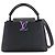 Borsa a mano/spalla Louis Vuitton Capucines BB in pelle taurillon nera metallica () con RFID. Nero
