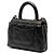 Borsa a mano micro Chanel Matelassé Coco Handle in pelle caviar nera, con catena, per donne CHANEL Nero - vista 2