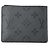LOUIS VUITTON Portafoglio Slender Monogram Eclipse Reverse Bifold Grigio Uomo IC Chip Marrone - vista 3