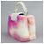 Bolso de mano/hombro Louis Vuitton Capucines MINI, cuero, piel de visón, blanco, protegido por RFID. Rosa - vista 4