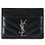 Saint Laurent Cassandra Business Card Holder/Card Case, Leather, Black, Case