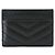 Saint Laurent Cassandra Business Card Holder/Card Case, Leather, Black, Case - view 3