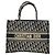 Borsa shopping Dior stampa floreale blu media Nero