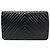 NUOVA BORSA A MANO CHANEL WALLET ON CHAIN TIMELESS IN PELLE CHEVRON WOC BAG Nero - vista 2