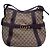 Borsa Gucci Double G Floreale in tela marrone