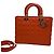 Borsa Dior Duchess in suede arancione con chiusura dorata