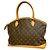 Borsa a mano orizzontale Lockit Monogram Louis Vuitton Marrone