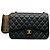 Borsa Chanel in pelle di agnello nera con catena dorata Nero