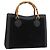Borsa a Mano GUCCI Bamboo Camoscio Nero Oro 002 0260 Auth ep14225 D'oro